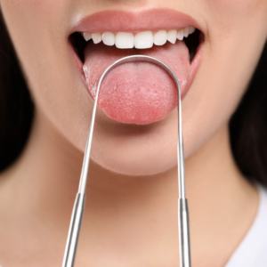 tongue scraping is use for oral hygiene and fresh breath.