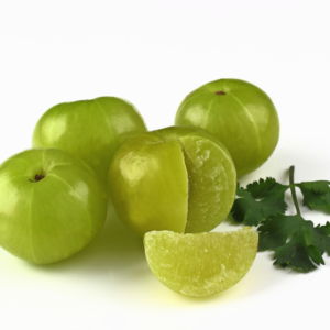 Amla fruit (Indian gooseberry) used in Ayurveda for immune support.