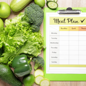 Fresh green salad with avocado for a nourishing breakfast