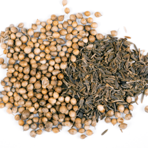 Ayurvedic spices such as coriander and cumin for digestion and inflammation relief.