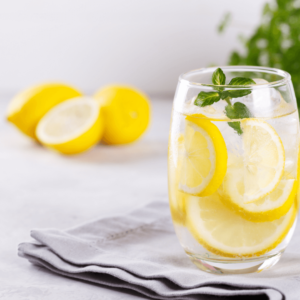 Lemon water with mint to boost digestion and reduce inflammation naturally.