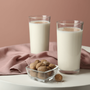 Nutmeg-infused warm milk is an Ayurvedic remedy for better sleep and inflammation reduction.