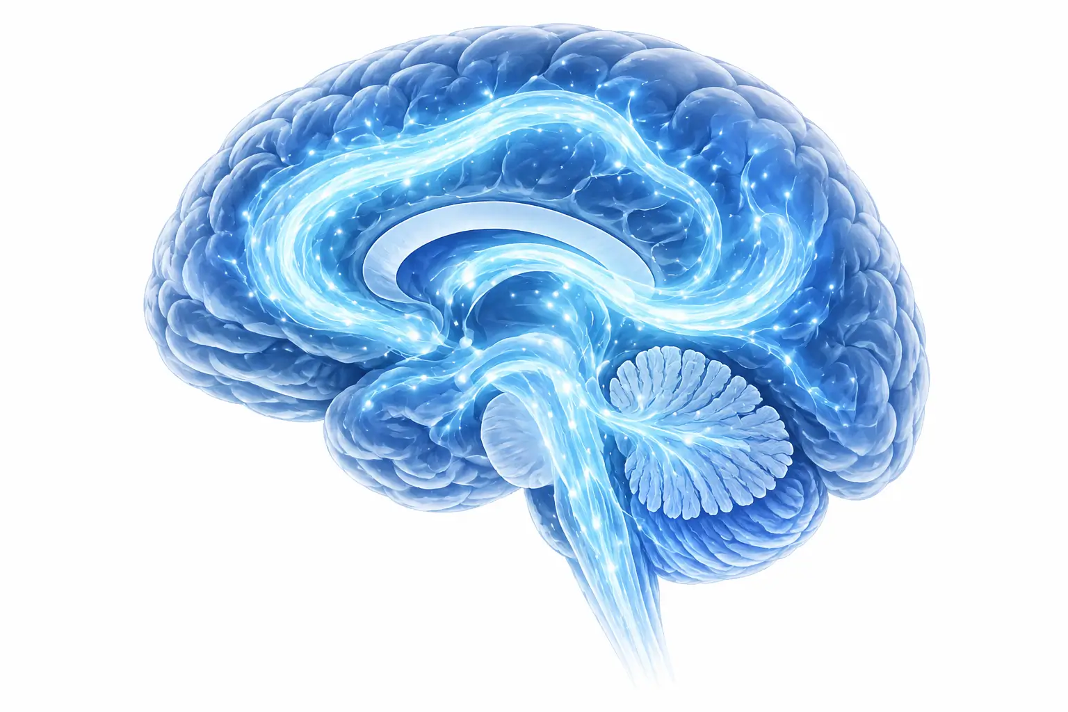 Illustration of the brain and nervous system showing the sleep inflammation connection and how restorative sleep supports brain recovery and inflammation balance.